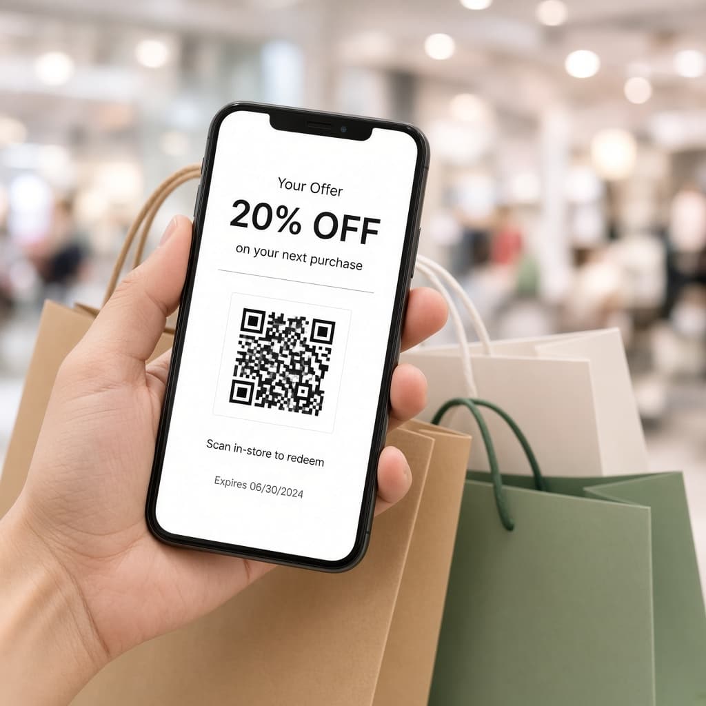 Digital coupon offer shown on a smartphone