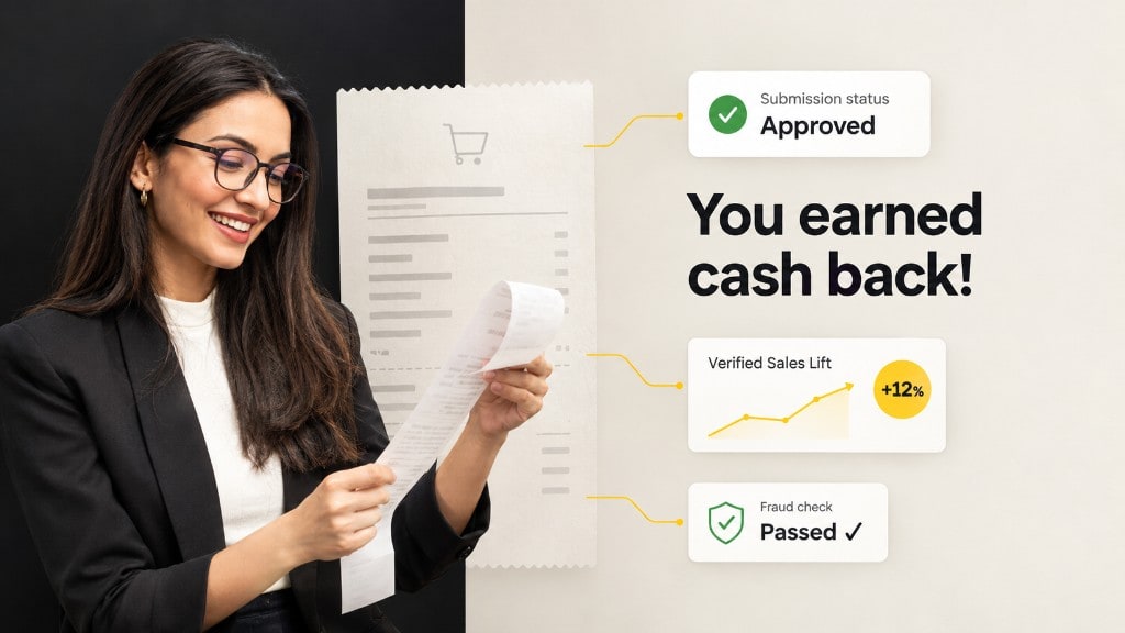 Receipt processing with cashback approval and fraud checks